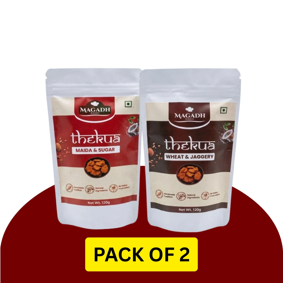 2 Flavour Combo Pack Thekua (Each 120g) 2 Flavour Combo Pack Thekua (Each 120g)