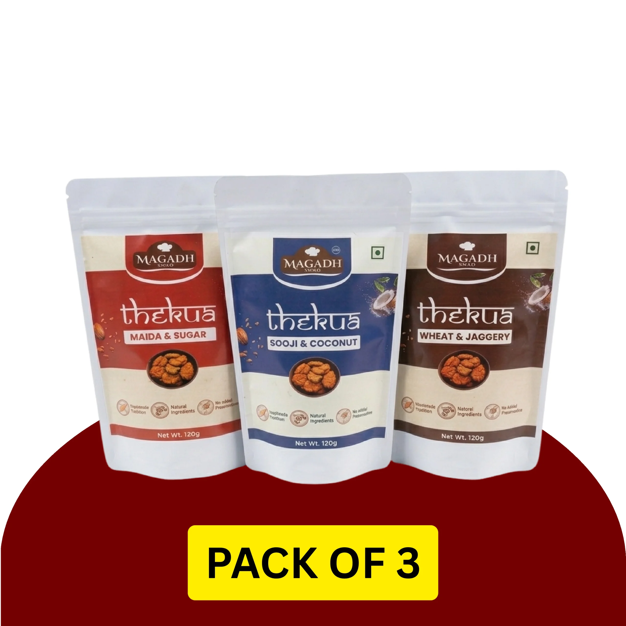 Traditional Thekua Combo Pack of 3 (120g Each) (1) Traditional Thekua Combo Pack of 3 (120g Each)